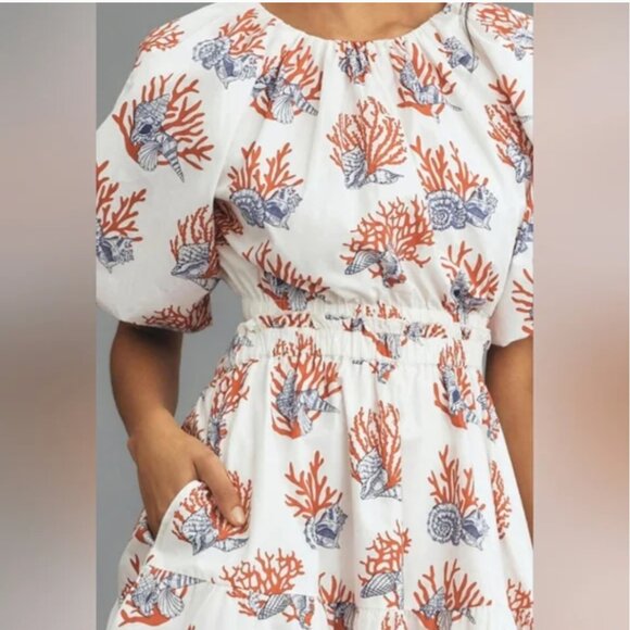 Anthropologie Priya Israni Short-Sleeve Mini Women's Dress size L - Picture 3 of 8